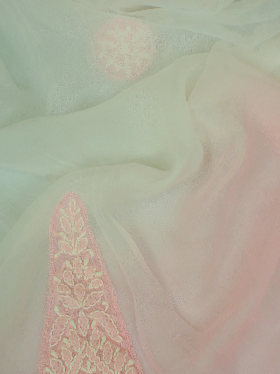 Ada Hand Embroidered Pink Cotton Lucknowi Chikankari Unstitched Suit Piece 01A637576