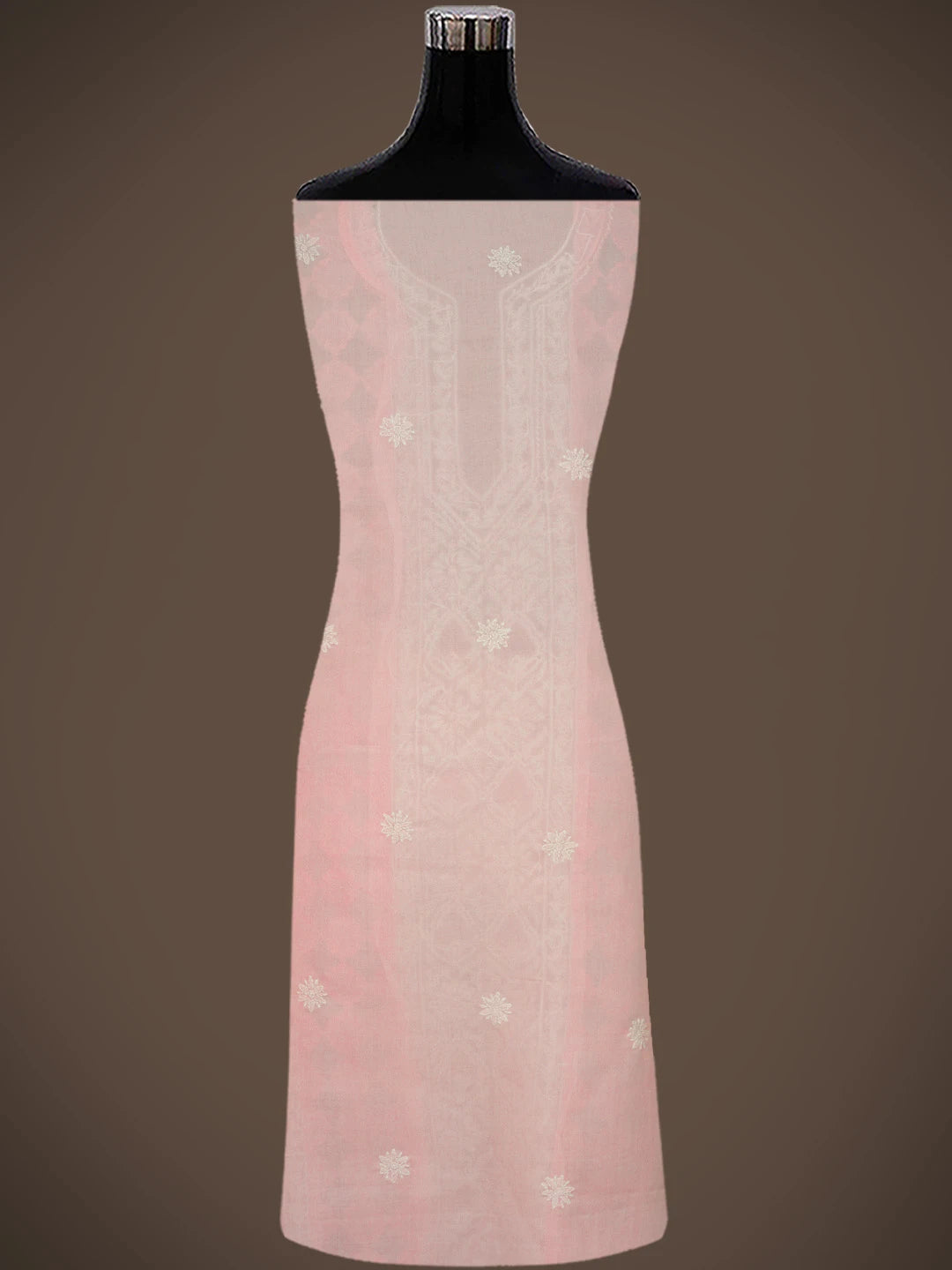 Ada Hand Embroidered Pink Cotton Lucknowi Chikankari Unstitched Suit Piece 01A637576