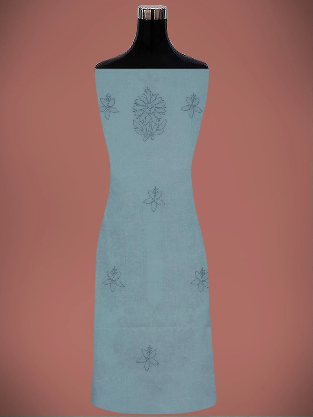 Ada Hand Embroidered Slate Grey Cotton Lucknowi Chikankari Unstitched Suit Piece 01A613598