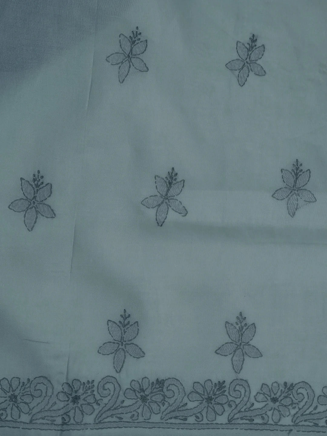 Ada Hand Embroidered Slate Grey Cotton Lucknowi Chikankari Unstitched Suit Piece 01A613598