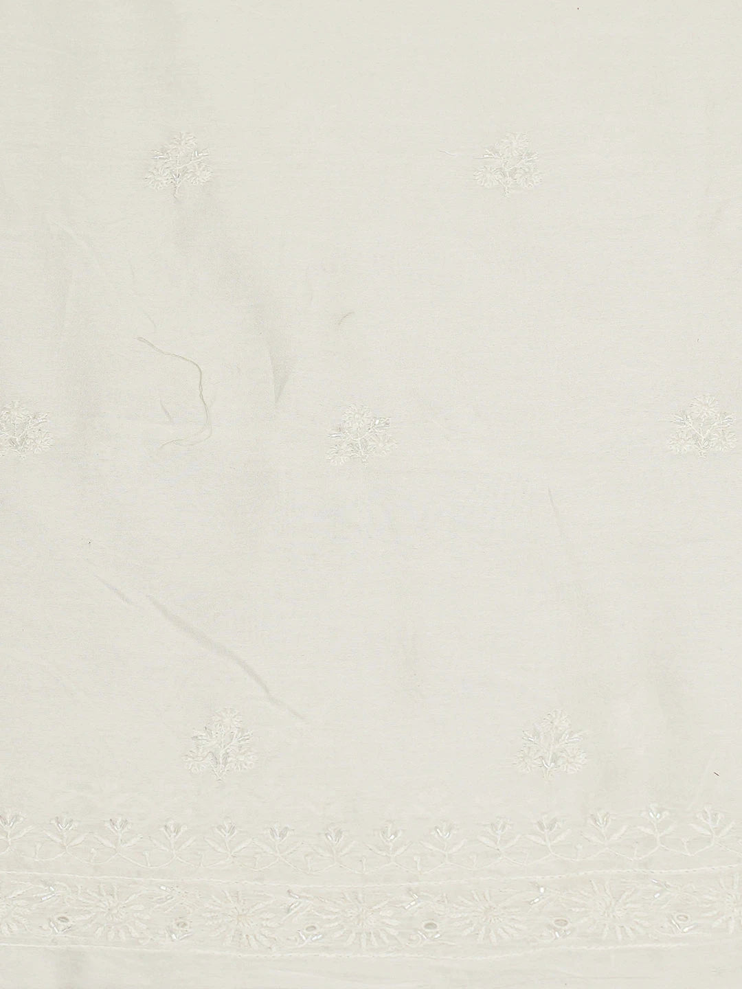 Ada Hand Embroidered Smoke White Chanderi Lucknowi Chikankari Unstitched Kurta Dupatta Set With Cutdana Work 01A737554