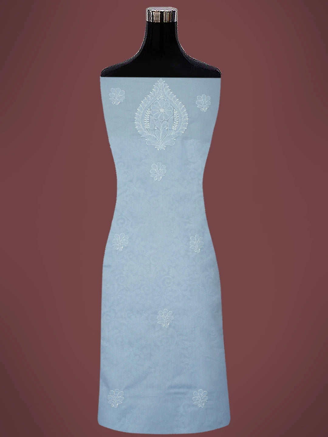Ada Hand Embroidered Mauve Cotton Lucknowi Chikankari Unstitched Suit Piece 01A708863