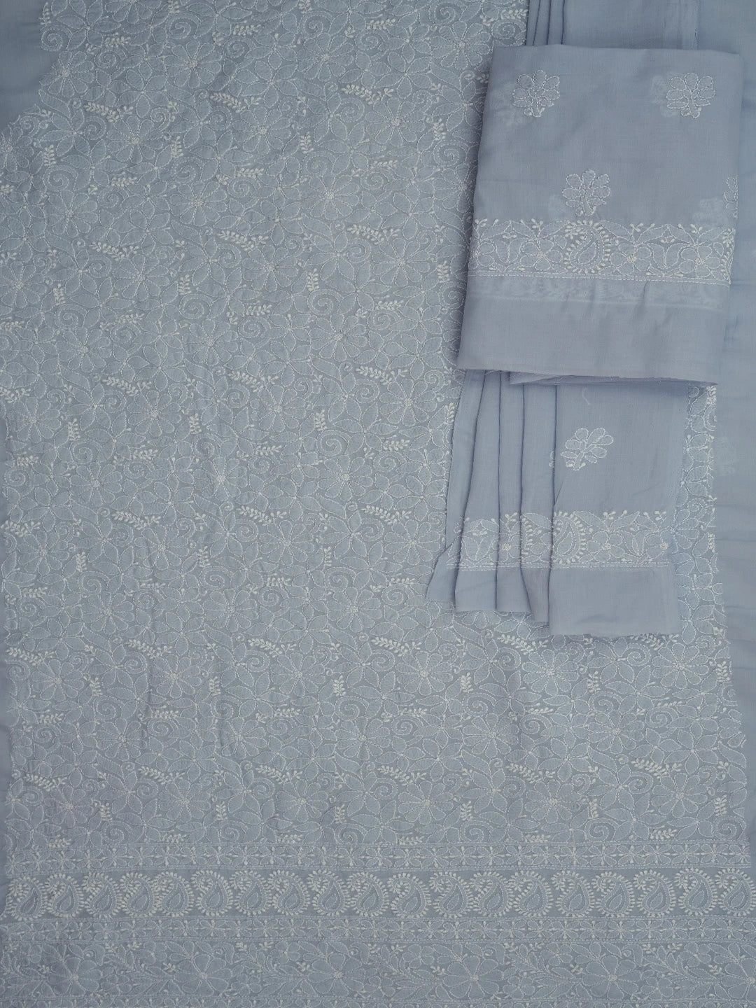 Ada Hand Embroidered Mauve Cotton Lucknowi Chikankari Unstitched Suit Piece 01A708863