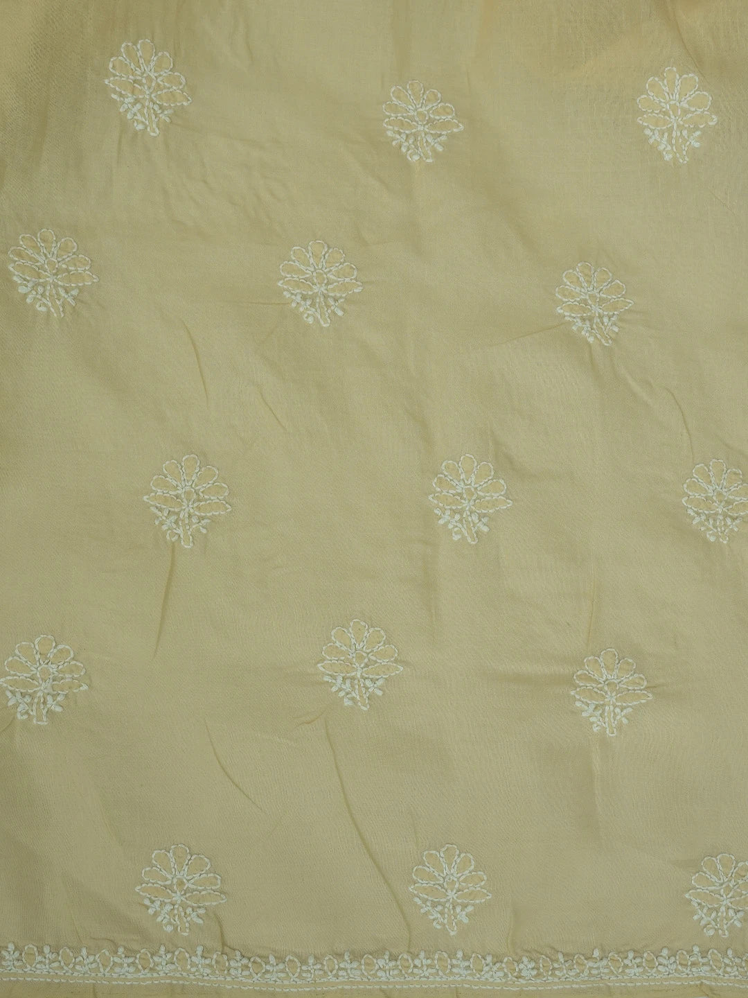 Ada Hand Embroidered Fawn Cotton Lucknowi Chikankari Unstitched Suit Piece 01A677766