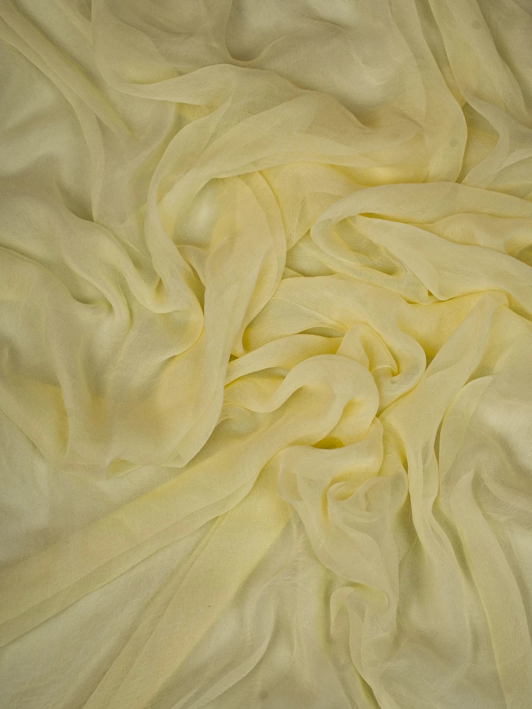 Ada Hand Embroidered Lemon Muslin Lucknowi Chikankari Unstitched Suit Piece With Cutdana Work 01A709419