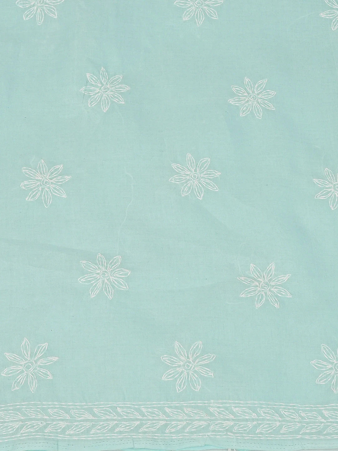 Ada Hand Embroidered Baby Blue Cotton Lucknowi Chikankari Unstitched Suit Piece 01A441788