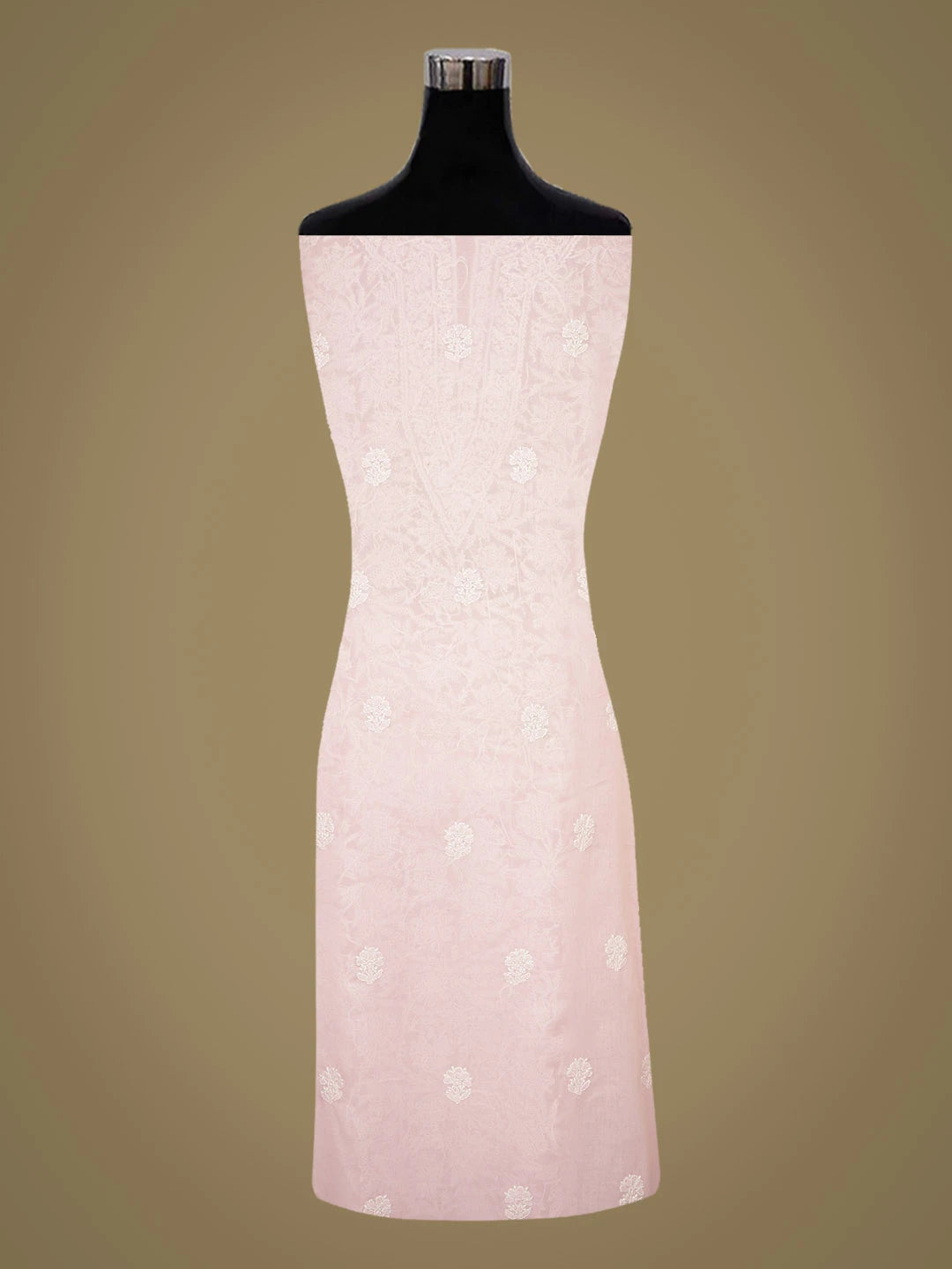 Ada Hand Embroidered Pink Cotton Lucknowi Chikankari Unstitched Suit Piece 01A732062