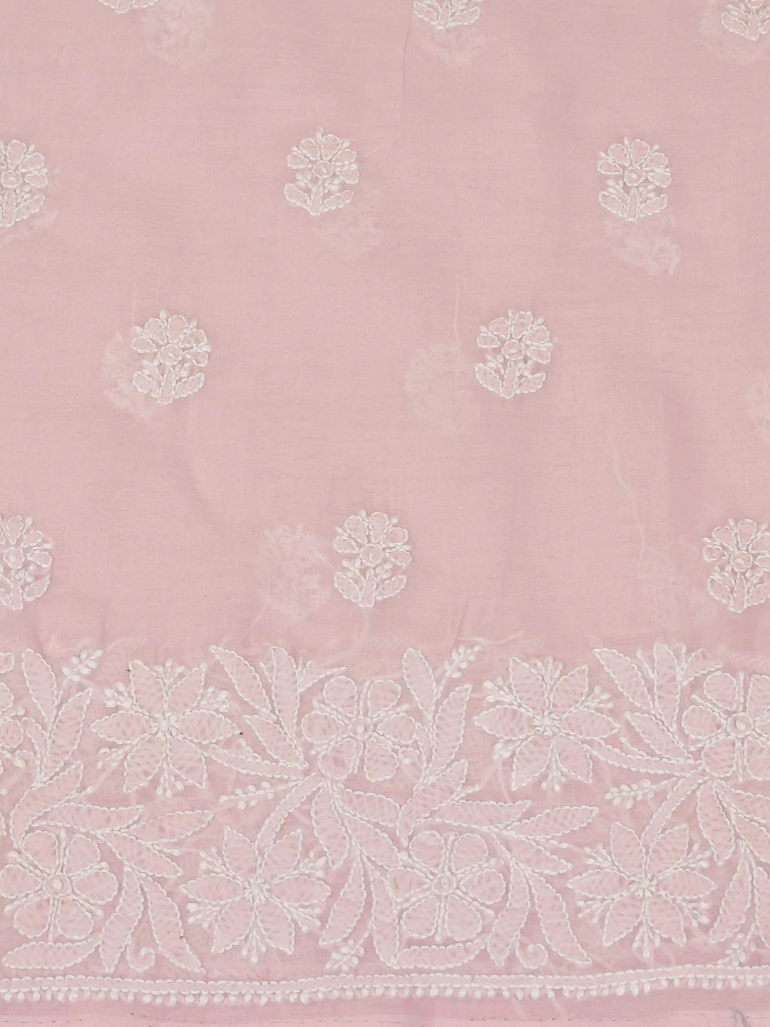 Ada Hand Embroidered Pink Cotton Lucknowi Chikankari Unstitched Suit Piece 01A732062