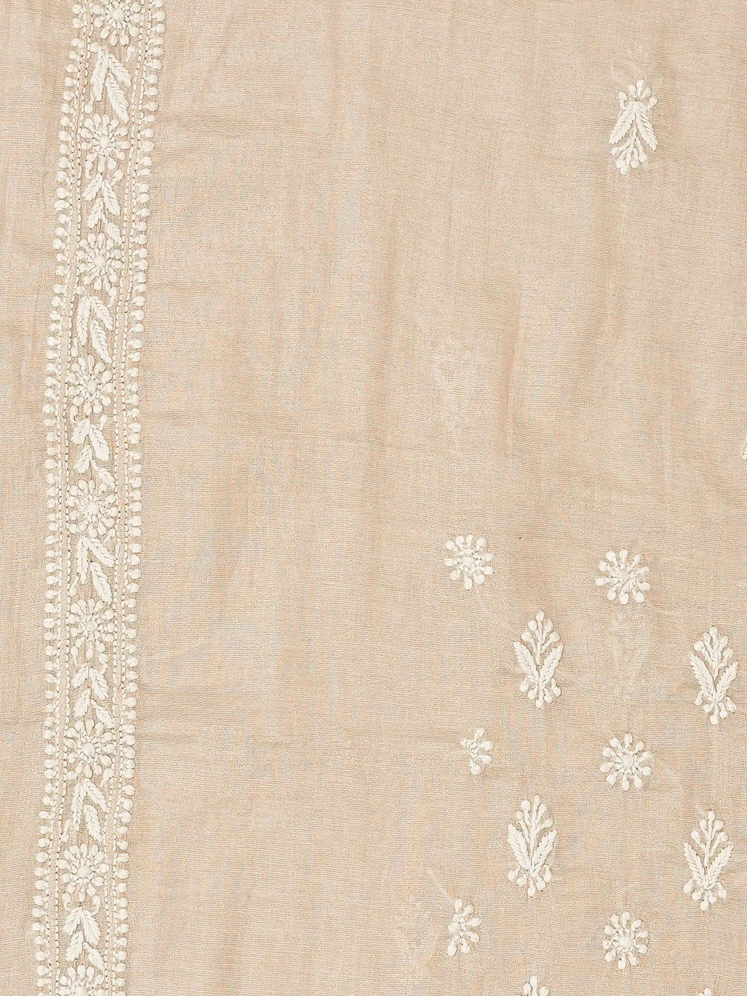 Ada Hand Embroidered Chic Peach Tissue Lucknowi Chikankari Unstitched Kurta Piece 01A740099