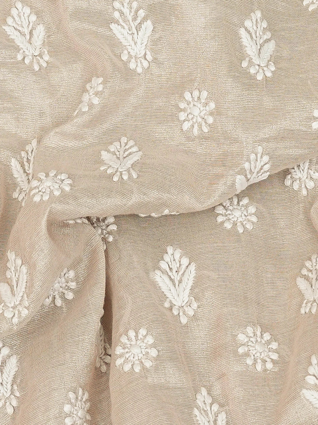 Ada Hand Embroidered Chic Peach Tissue Lucknowi Chikankari Unstitched Kurta Piece 01A740099