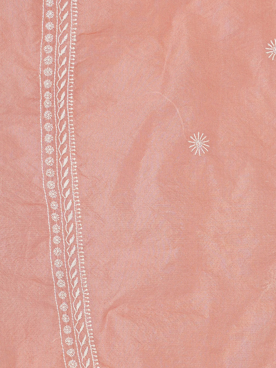 Ada Hand Embroidered Peach Organza Lucknowi Chikankari Unstitched Men's Kurta Piece 01A282298