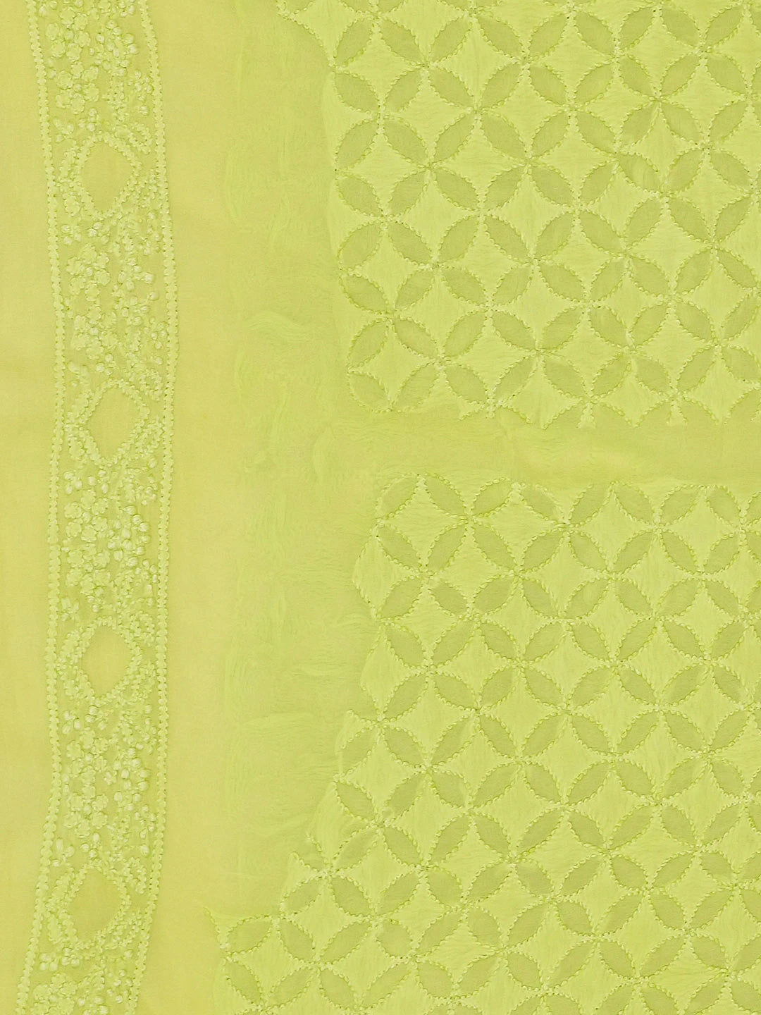 Ada Hand Embroidered Parrot Green Viscose Georgette Lucknowi Chikankari Unstitched Men's Kurta Piece 01A461863
