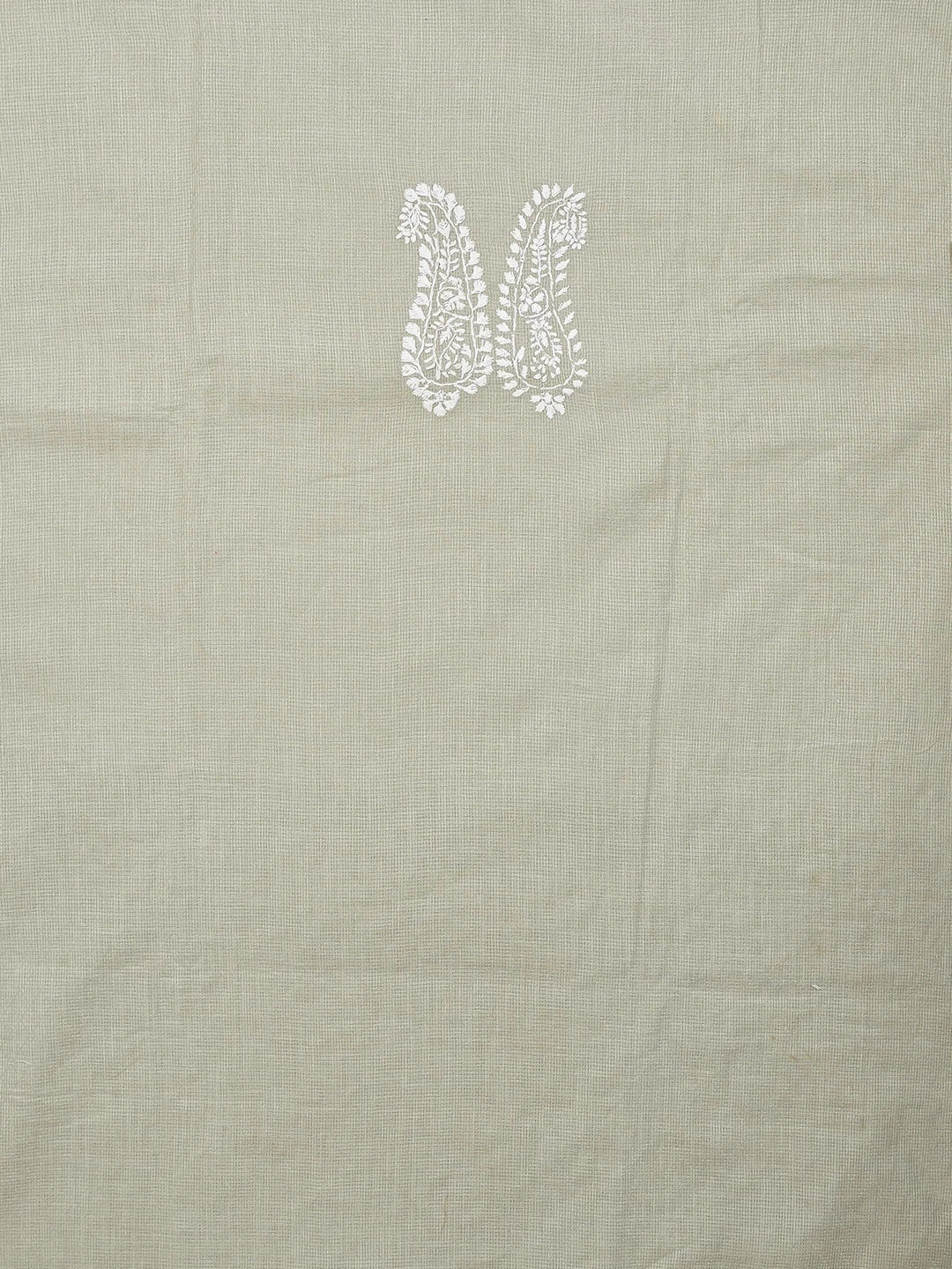 Ada Hand Embroidered Grey Linen Lucknowi Chikankari Unstitched Men's Kurta Piece 01A652771