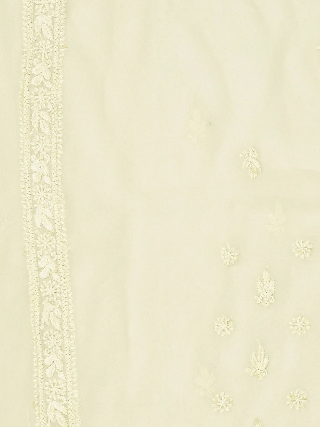 Ada Hand Embroidered Tea Green Viscose Georgette Lucknowi Chikankari Unstitched Men's Kurta Piece 01A710955