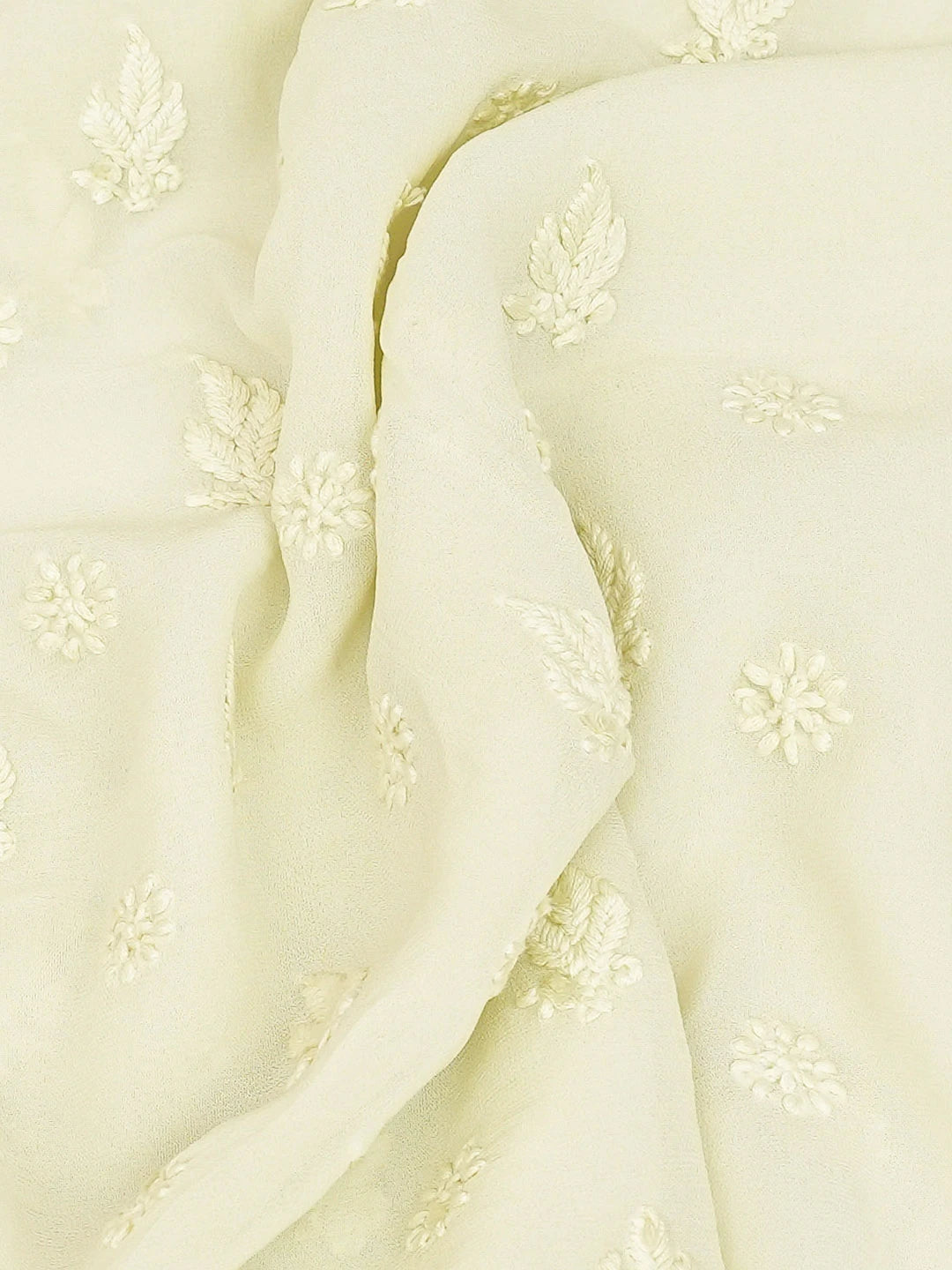 Ada Hand Embroidered Tea Green Viscose Georgette Lucknowi Chikankari Unstitched Men's Kurta Piece 01A710955
