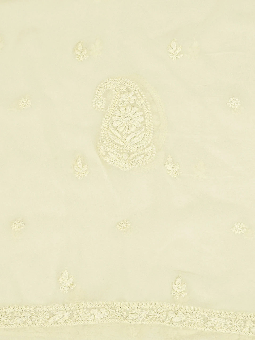 Ada Hand Embroidered Tea Green Viscose Georgette Lucknowi Chikankari Unstitched Men's Kurta Piece 01A710955