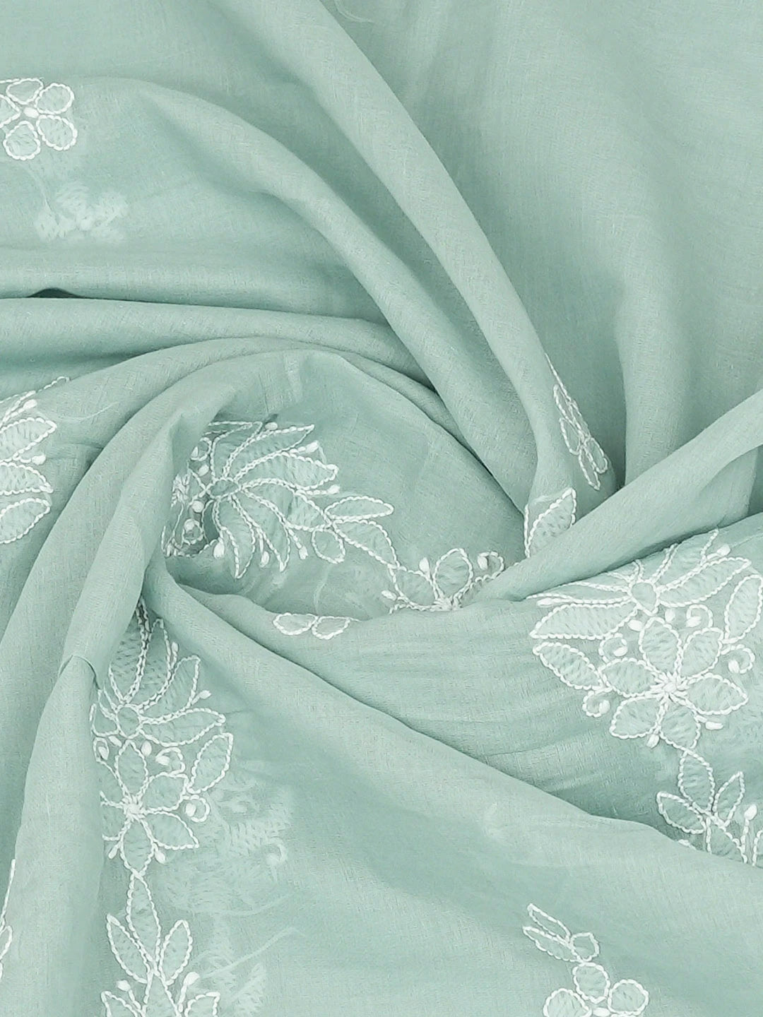 Ada Hand Embroidered Grey Cotton Lucknowi Chikankari Unstitched Suit Piece 01A670848