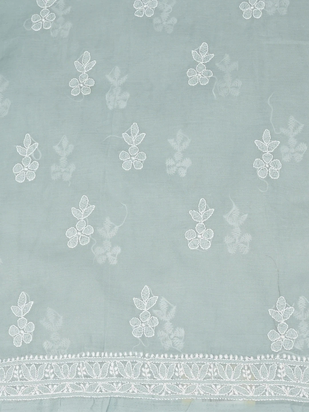 Ada Hand Embroidered Grey Cotton Lucknowi Chikankari Unstitched Suit Piece 01A670848