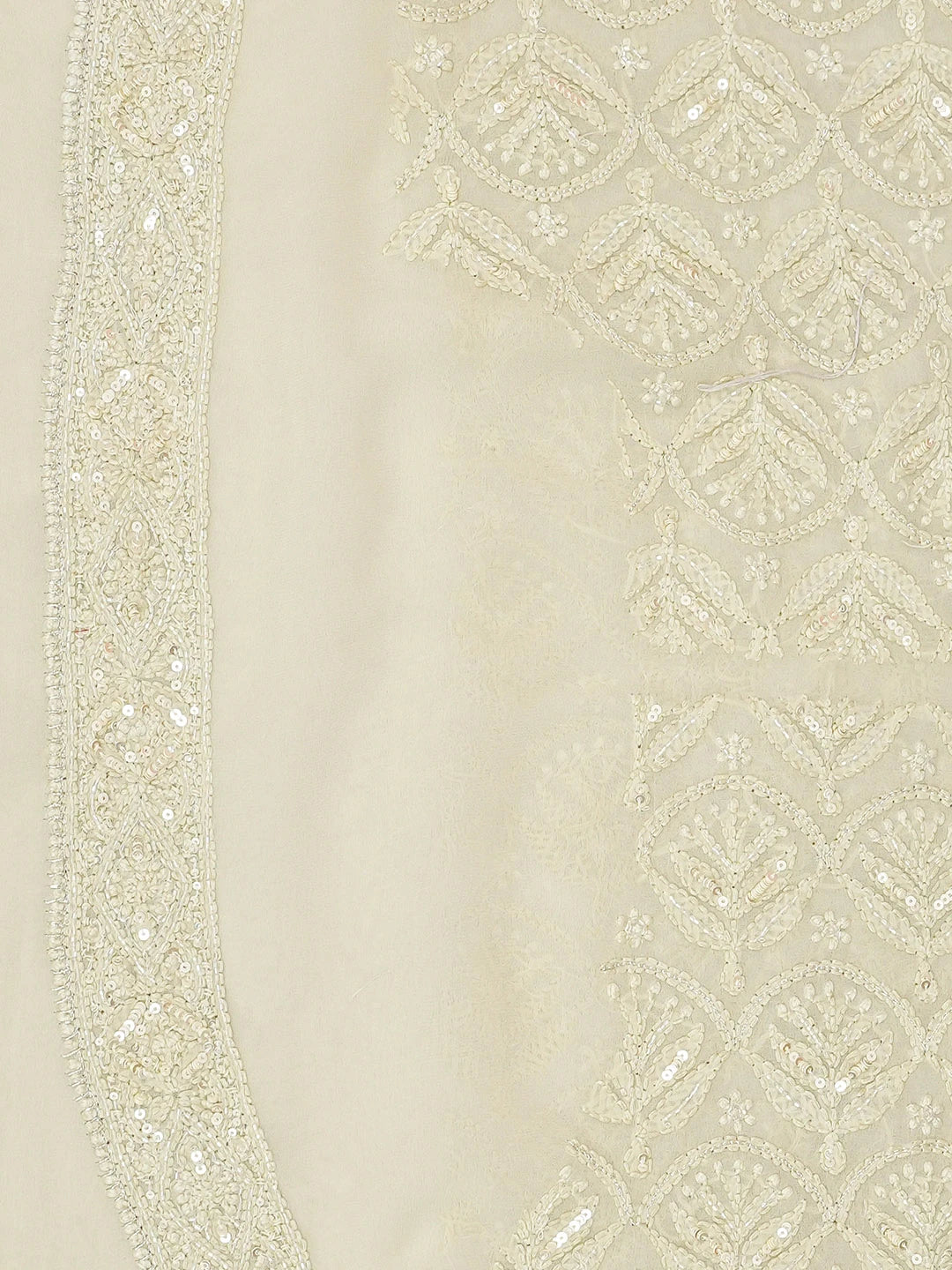 Ada Hand Embroidered Honeydew Green Viscose Georgette Lucknowi Chikankari Unstitched Men's Kurta Piece With Cutdana Work 01A705225