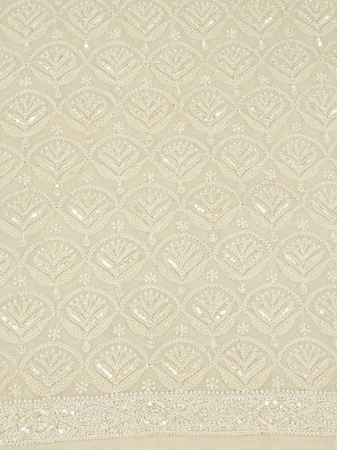 Ada Hand Embroidered Honeydew Green Viscose Georgette Lucknowi Chikankari Unstitched Men's Kurta Piece With Cutdana Work 01A705225