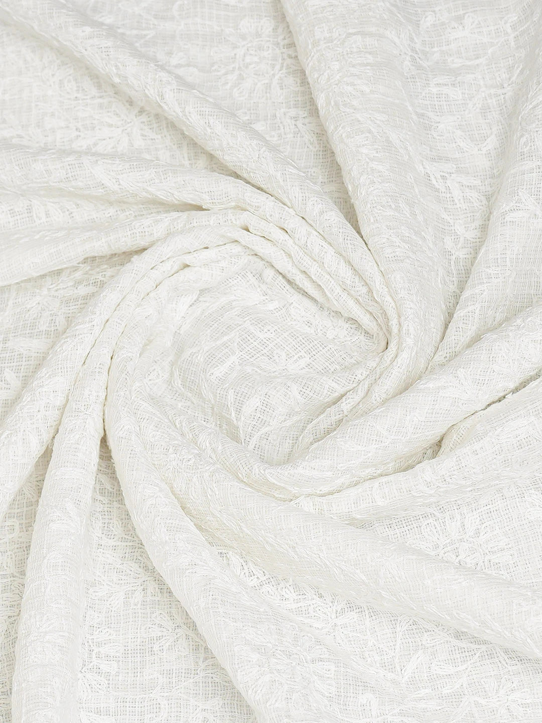 Ada Hand Embroidered White Kota Lucknowi Chikankari Dupatta 01A731096