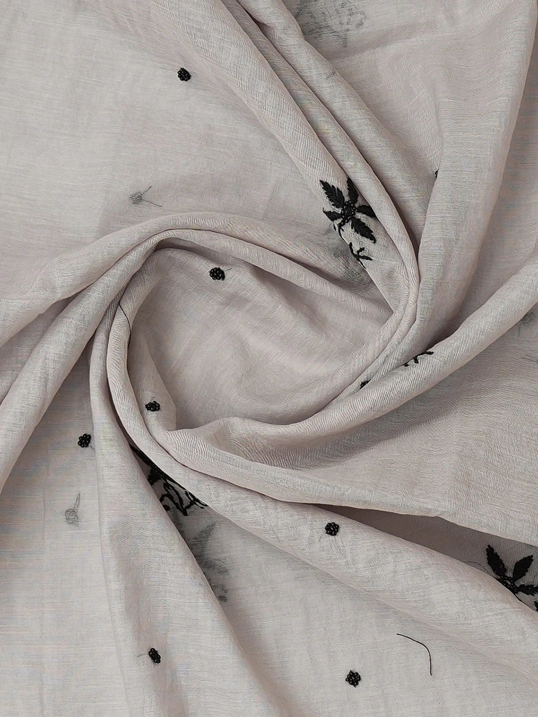 Ada Hand Embroidered Grey Chanderi Lucknowi Chikankari Semi-Stitched Kurta Dupatta Set With Cutdana Work 01A710908