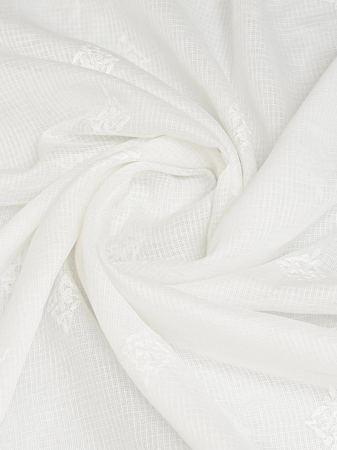 Ada Hand Embroidered White Kota Lucknowi Chikankari Dupatta 01A717432
