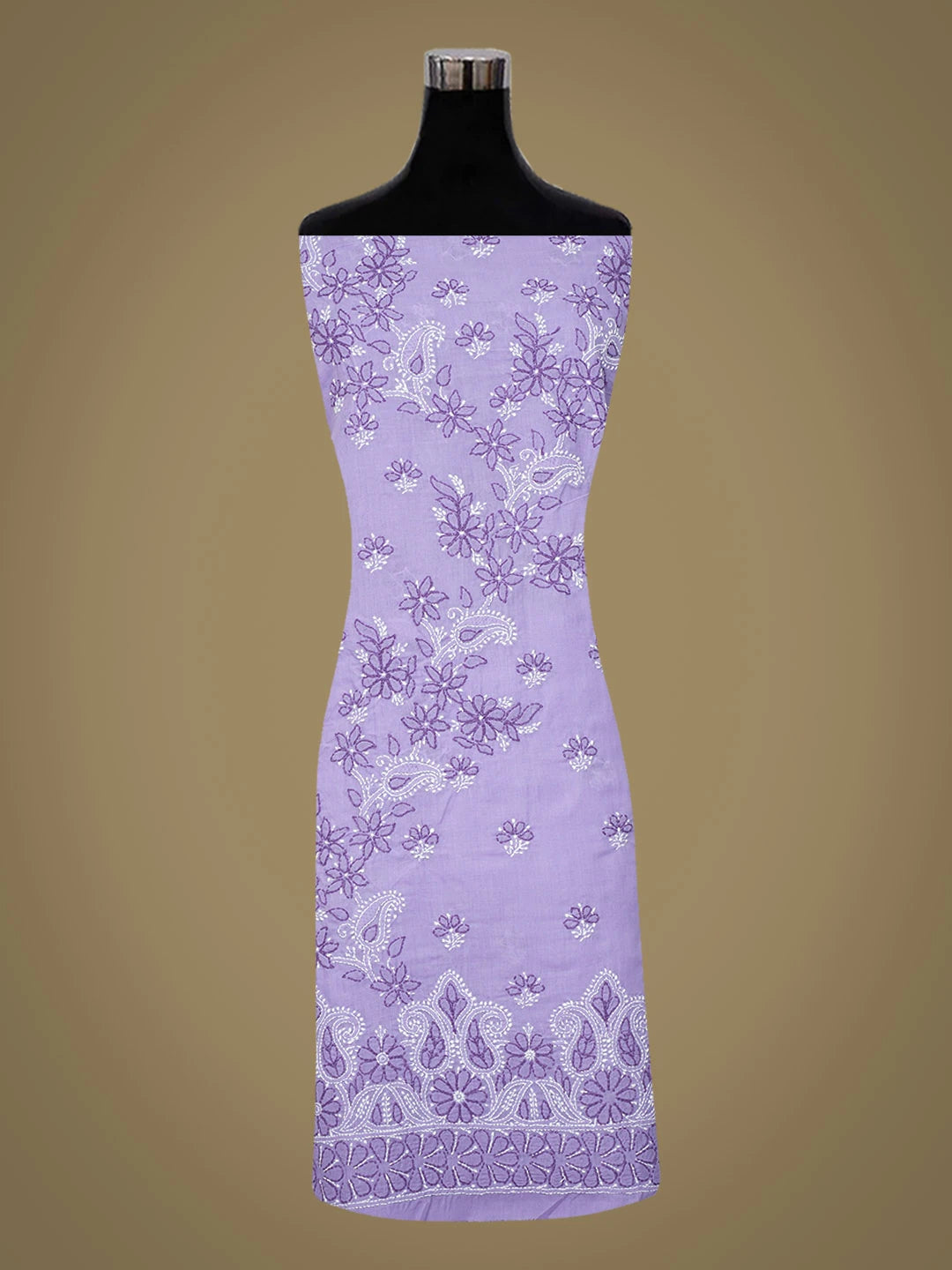 Ada Hand Embroidered Mauve Cotton Lucknowi Chikankari Unstitched Suit Piece 01A704997