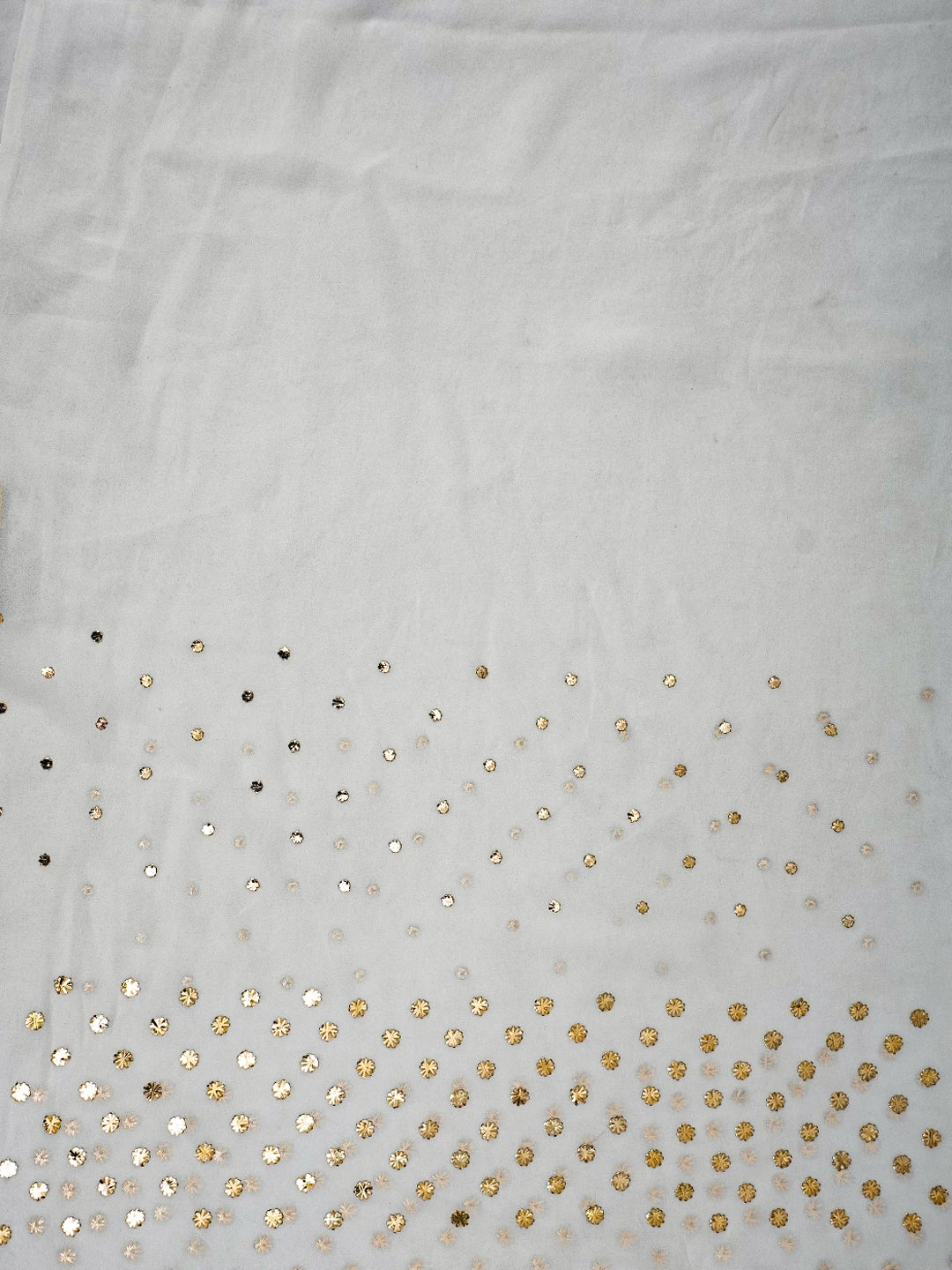 Ada Hand Embroidered White Viscose Georgette Lucknowi Chikankari Saree and Blouse With Mukaish Work 01A717557