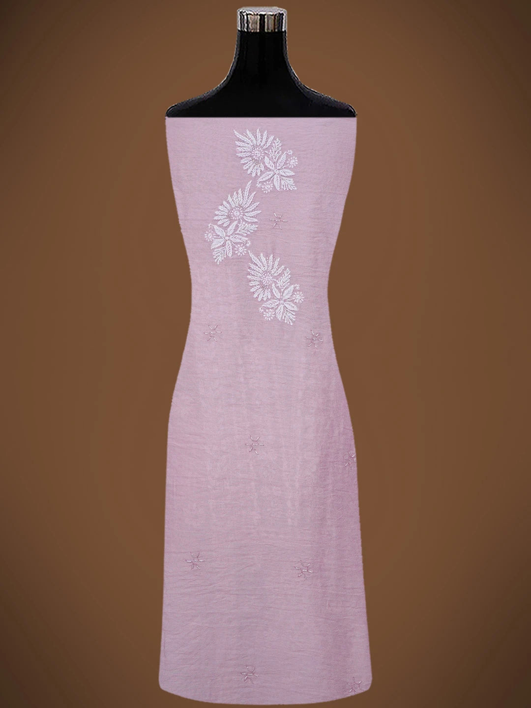 Ada Hand Embroidered Mauve Chanderi Lucknowi Chikankari Unstitched Suit Piece With Cutdana Work 01A736463