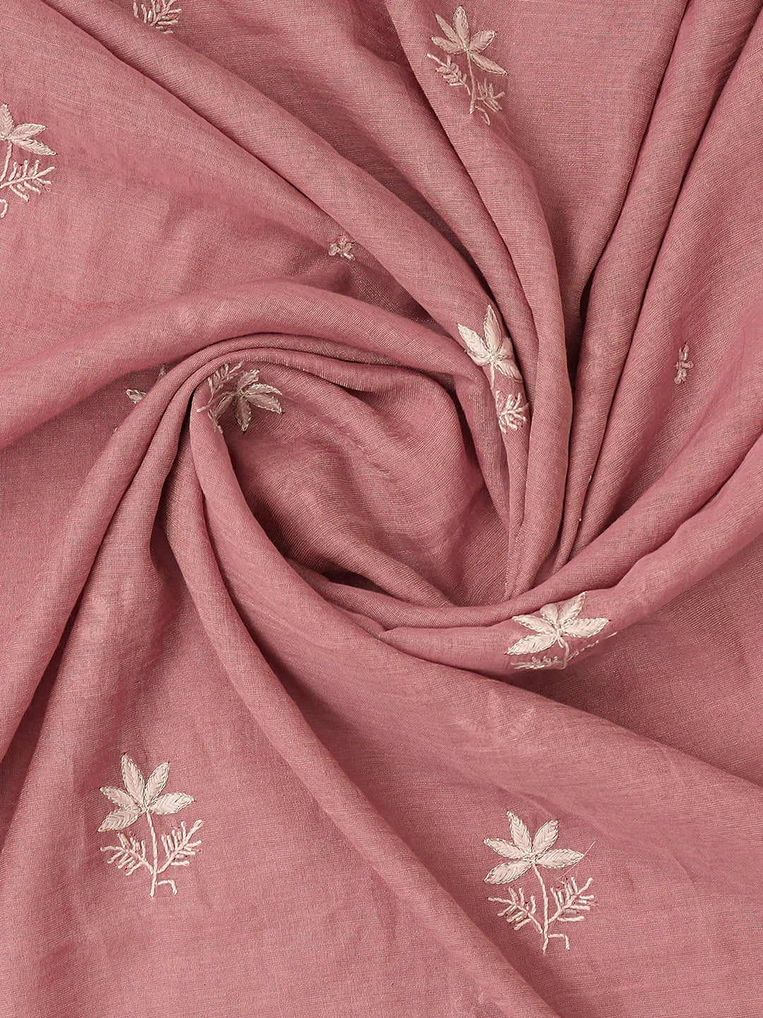 Ada Hand Embroidered Puce PInk Tissue Lucknowi Chikankari Unstitched Kurta Dupatta Set With Cutdana Work 01A718670