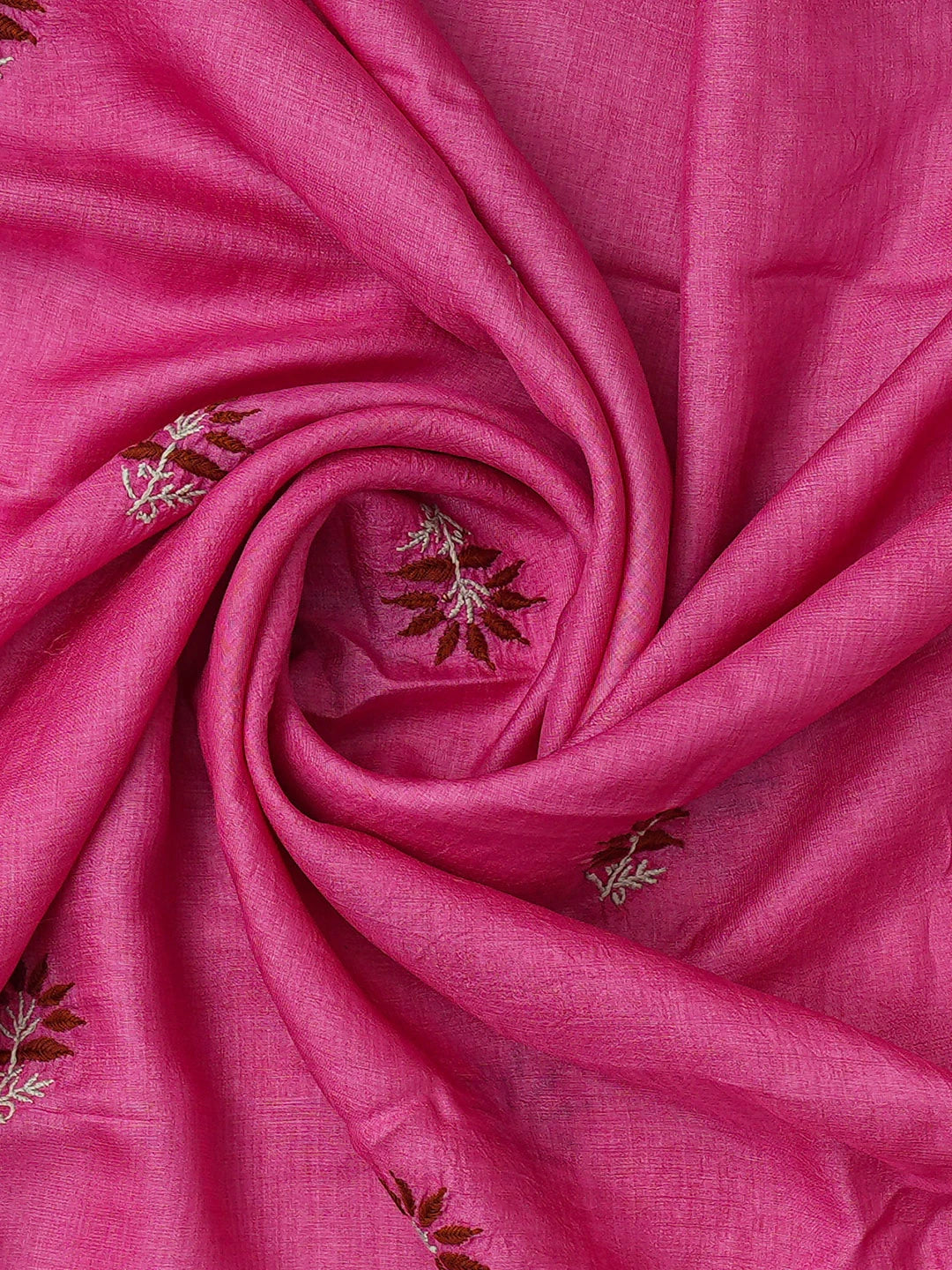 Ada Hand Embroidered Magenta Silk Lucknowi Chikankari Unstitched Kurta Dupatta Set 01A727350