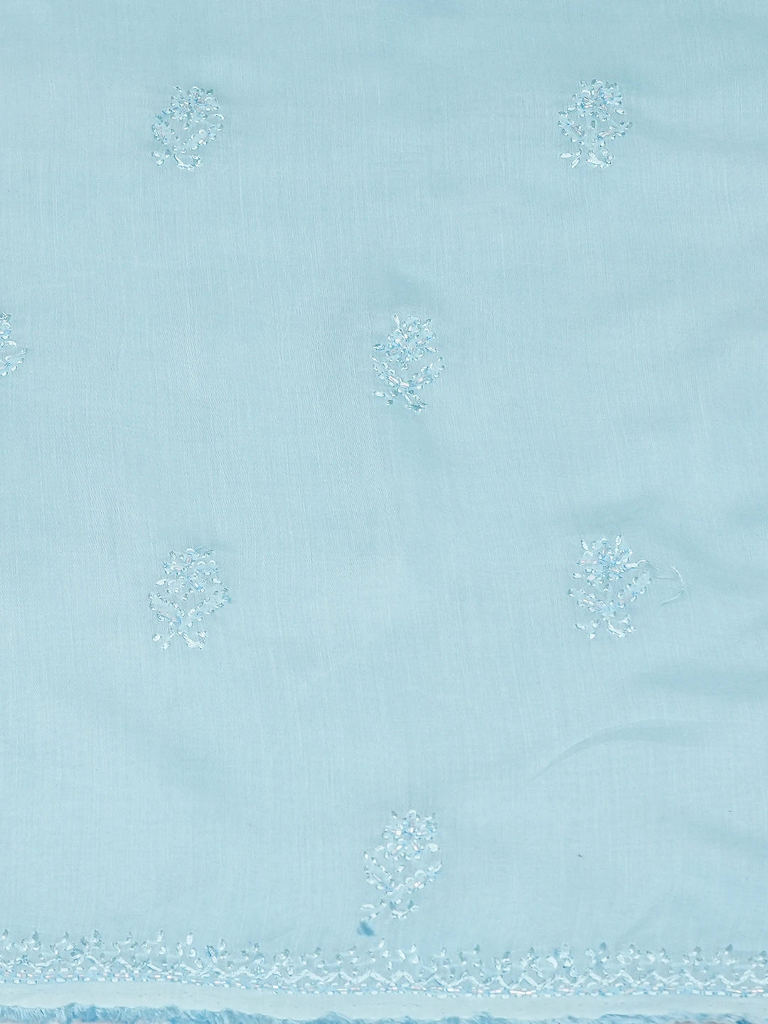 Ada Hand Embroidered Baby Blue Muslin Lucknowi Chikankari Unstitched Suit Piece With Cutdana Work 01A746439
