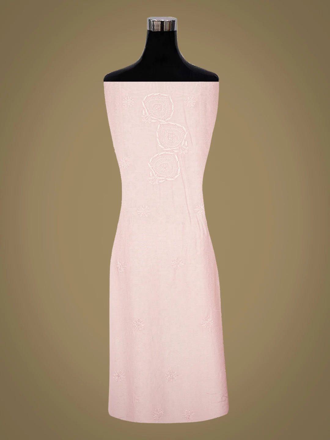Ada Hand Embroidered Pink Muslin Lucknowi Chikankari Unstitched Suit Piece With Cutdana Work 01A746190