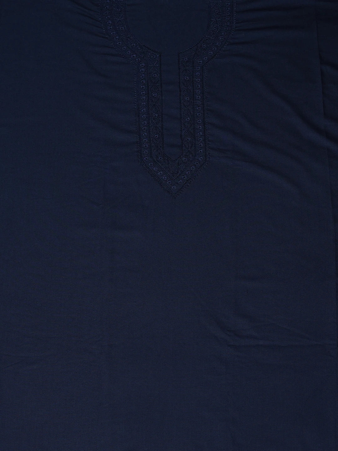 Ada Hand Embroidered Navy Blue Cotton Lucknowi Chikankari Unstitched Men's Kurta Piece 01A742648