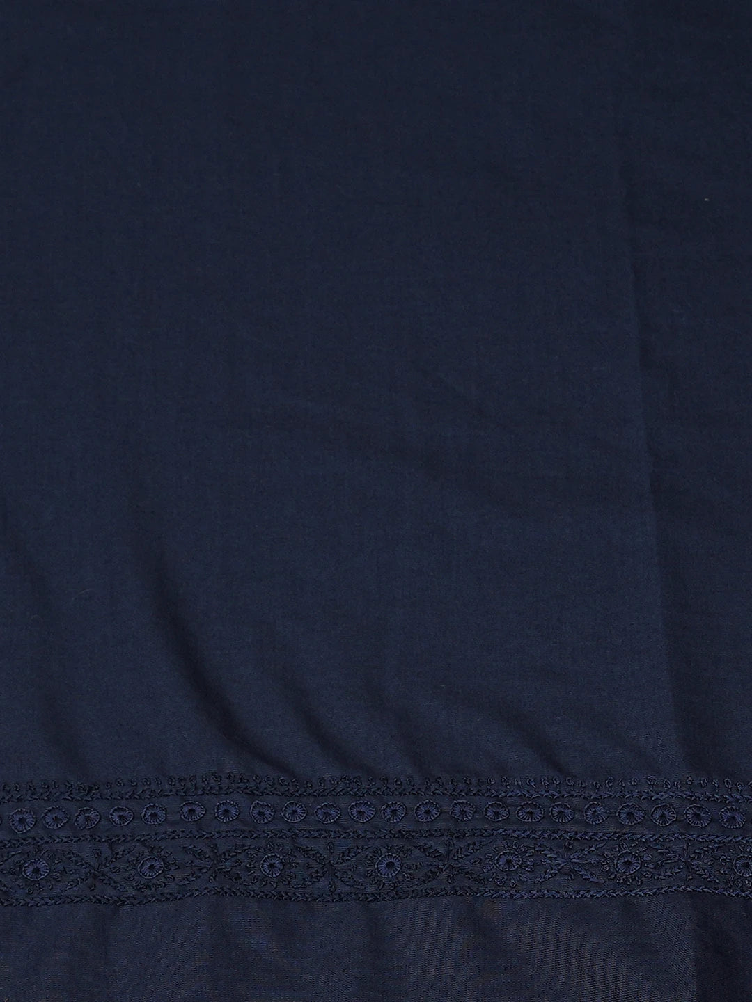 Ada Hand Embroidered Navy Blue Cotton Lucknowi Chikankari Unstitched Men's Kurta Piece 01A742648