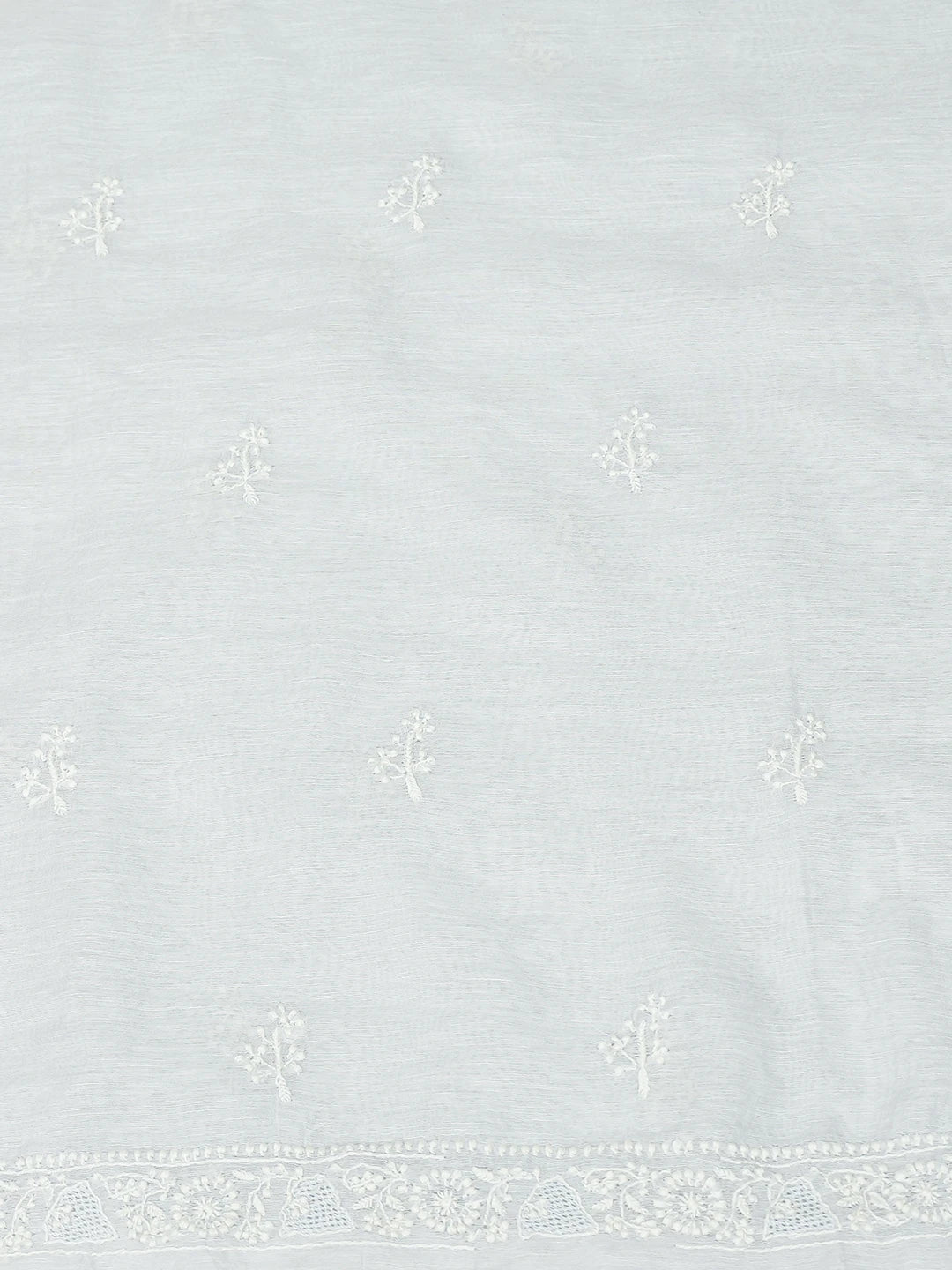 Ada Hand Embroidered Light Grey Chanderi Lucknowi Chikankari Unstitched Men's Kurta Piece 01A719177