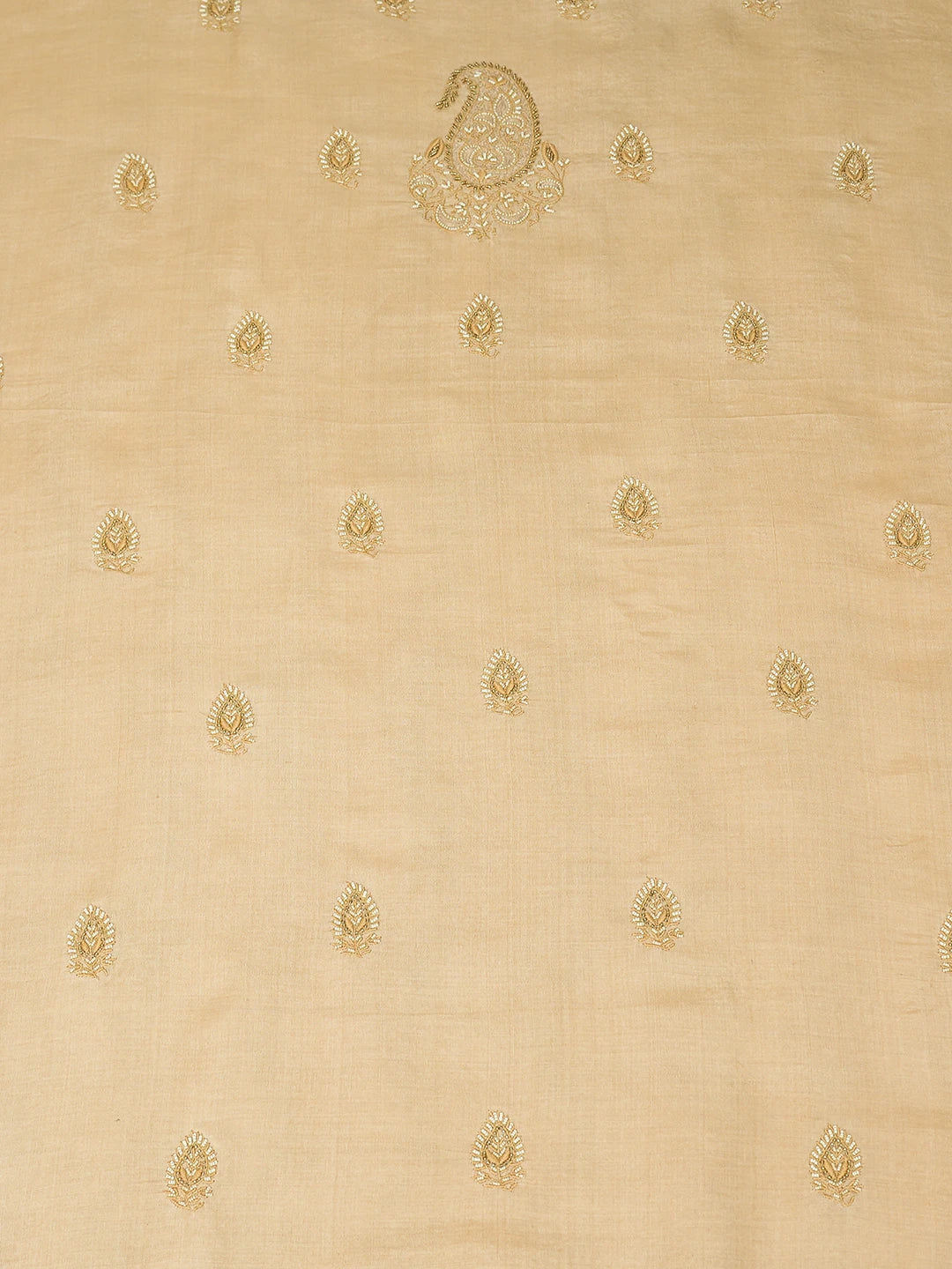 Ada Hand Embroidered Fawn Silk Lucknowi Chikankari Unstitched Men's Kurta Piece 01A170464