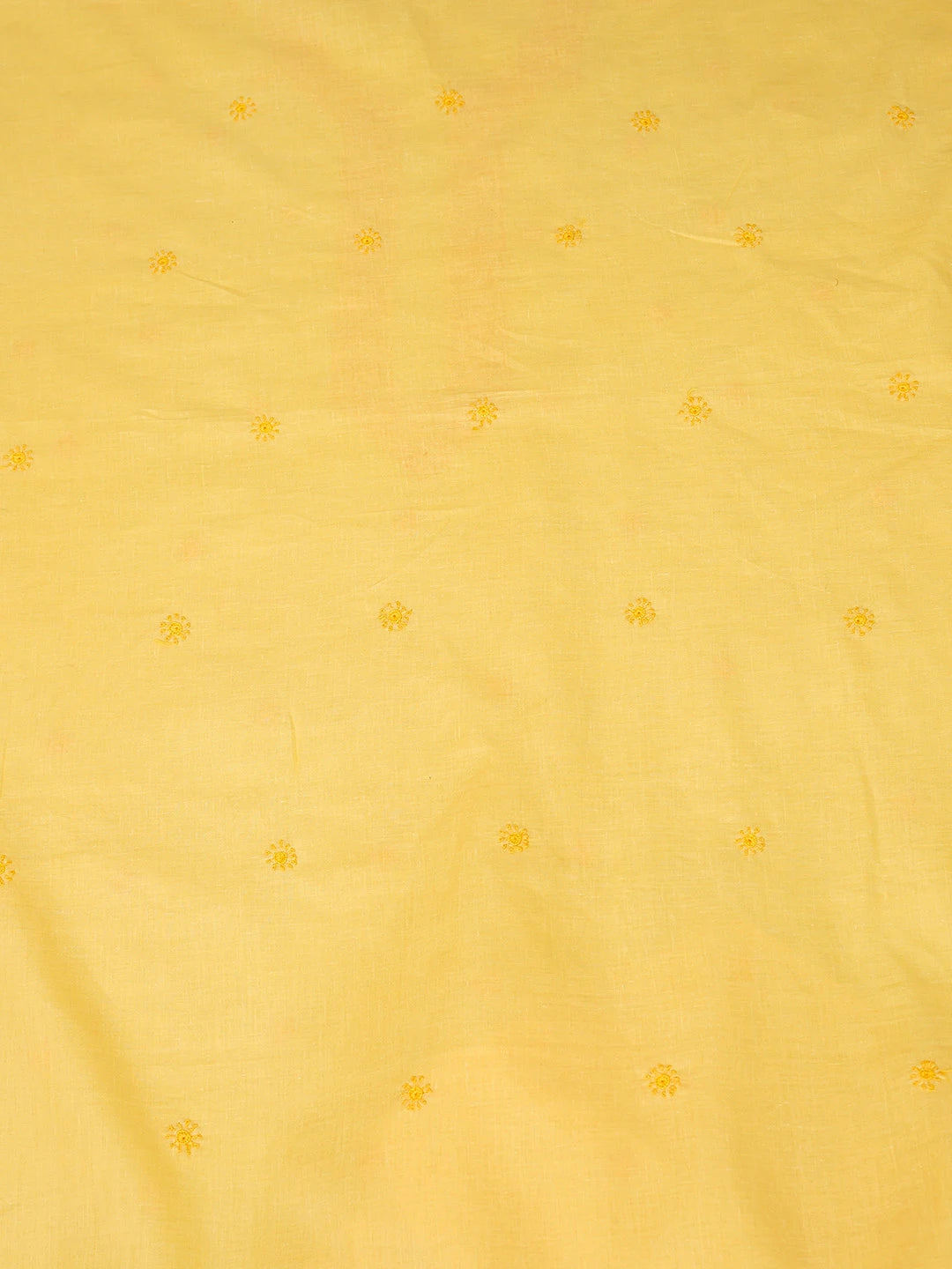 Ada Hand Embroidered Yellow Cotton Lucknowi Chikankari Unstitched Men's Kurta Piece 01A742685