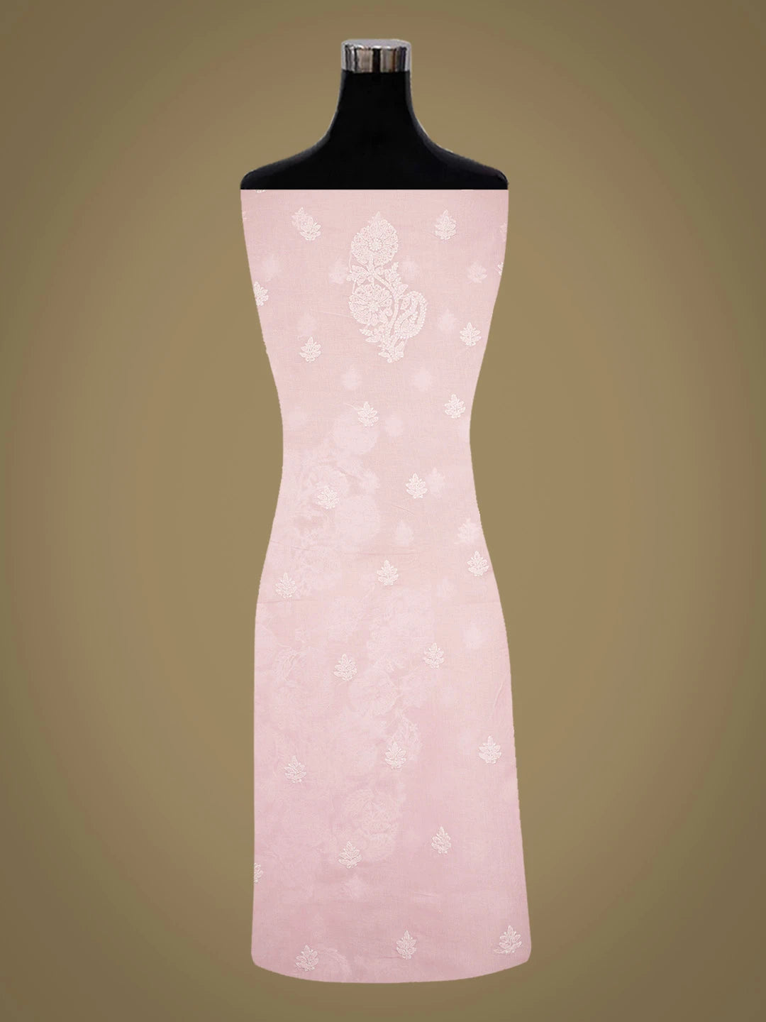 Ada Hand Embroidered Pink Cotton Lucknowi Chikankari Unstitched Kurta Piece 01A712197