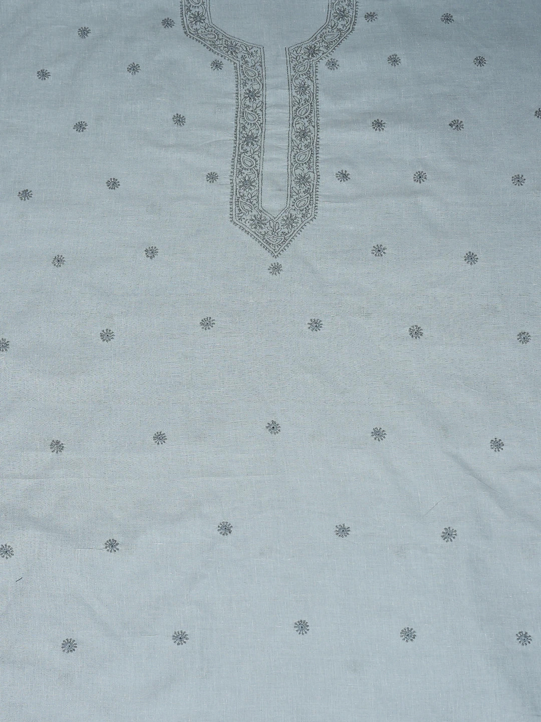 Ada Hand Embroidered Grey Cotton Lucknowi Chikankari Unstitched Men's Kurta Piece 01A742684