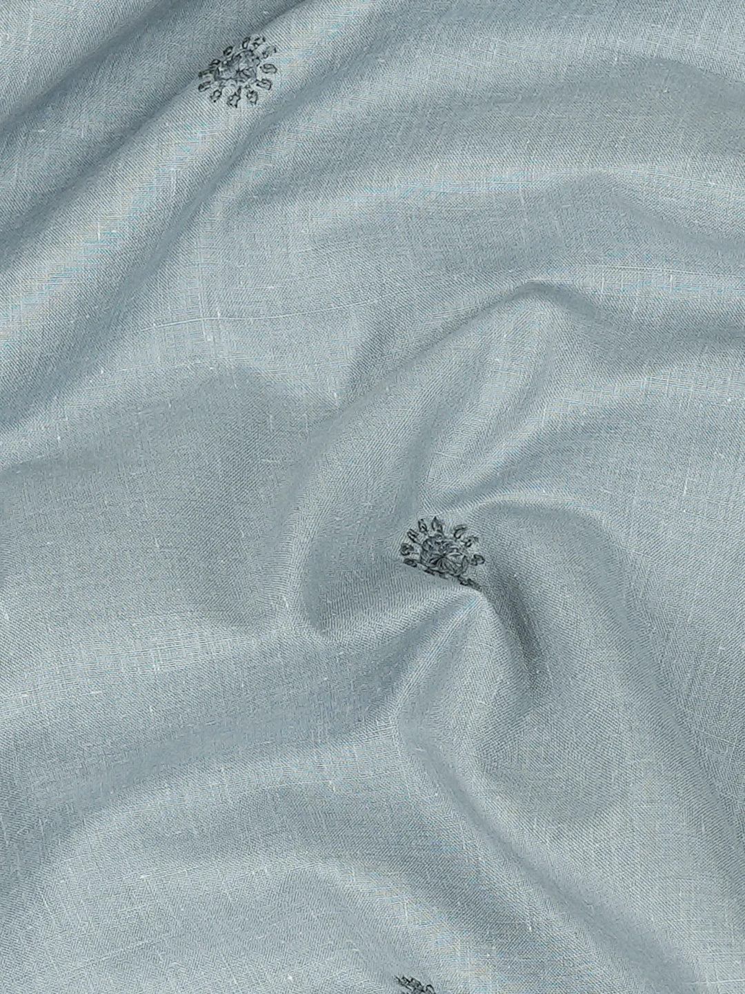 Ada Hand Embroidered Grey Cotton Lucknowi Chikankari Unstitched Men's Kurta Piece 01A742684