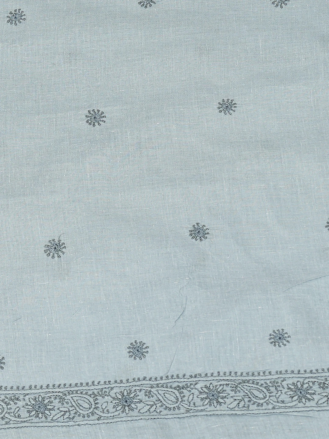 Ada Hand Embroidered Grey Cotton Lucknowi Chikankari Unstitched Men's Kurta Piece 01A742684