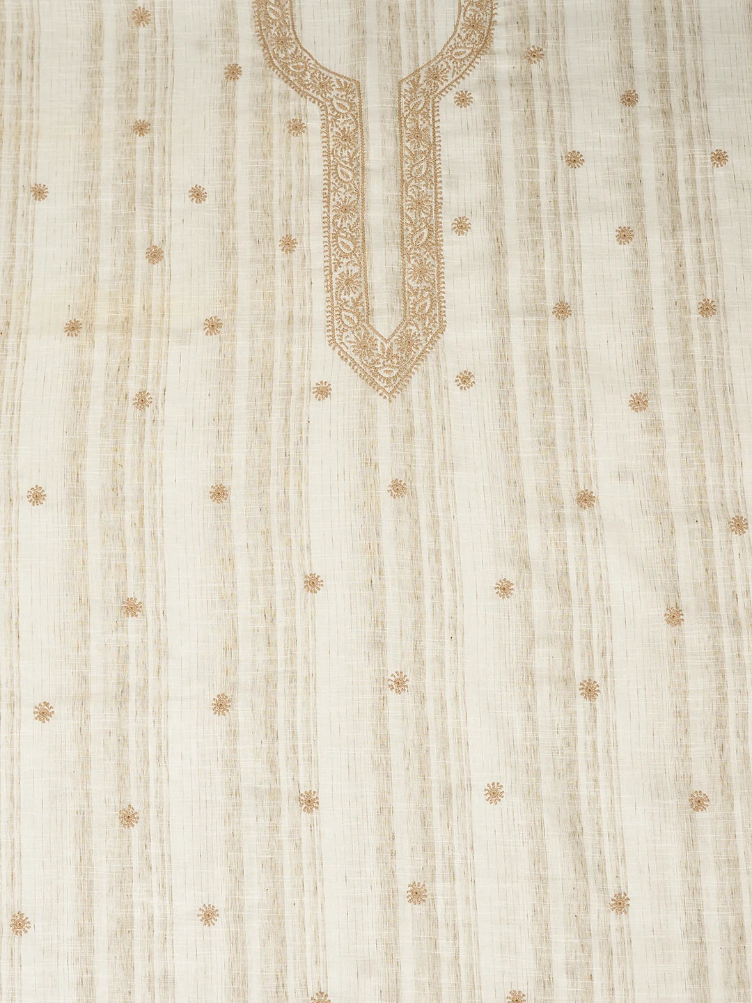Ada Hand Embroidered Light Fawn Cotton Lucknowi Chikankari Unstitched Men's Kurta Piece 01A742592