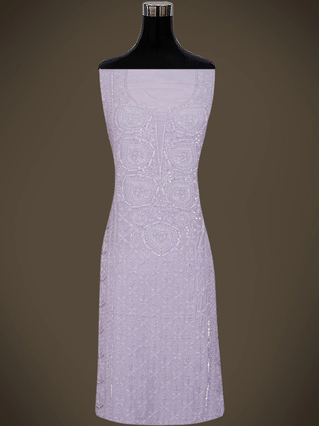Ada Hand Embroidered Mauve Muslin Lucknowi Chikankari Unstitched Suit Piece With Cutdana Work 01A746188