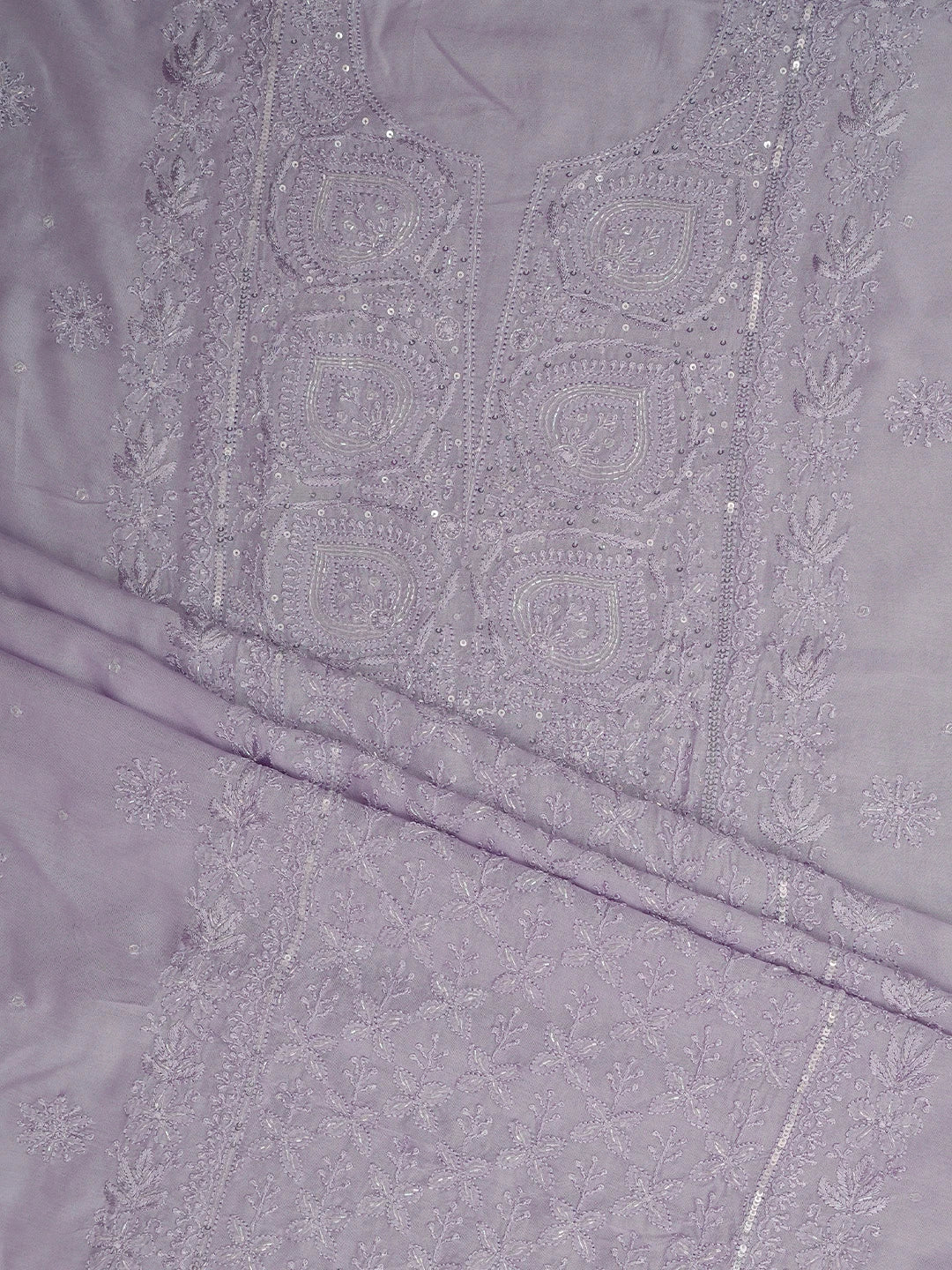 Ada Hand Embroidered Mauve Muslin Lucknowi Chikankari Unstitched Suit Piece With Cutdana Work 01A746188