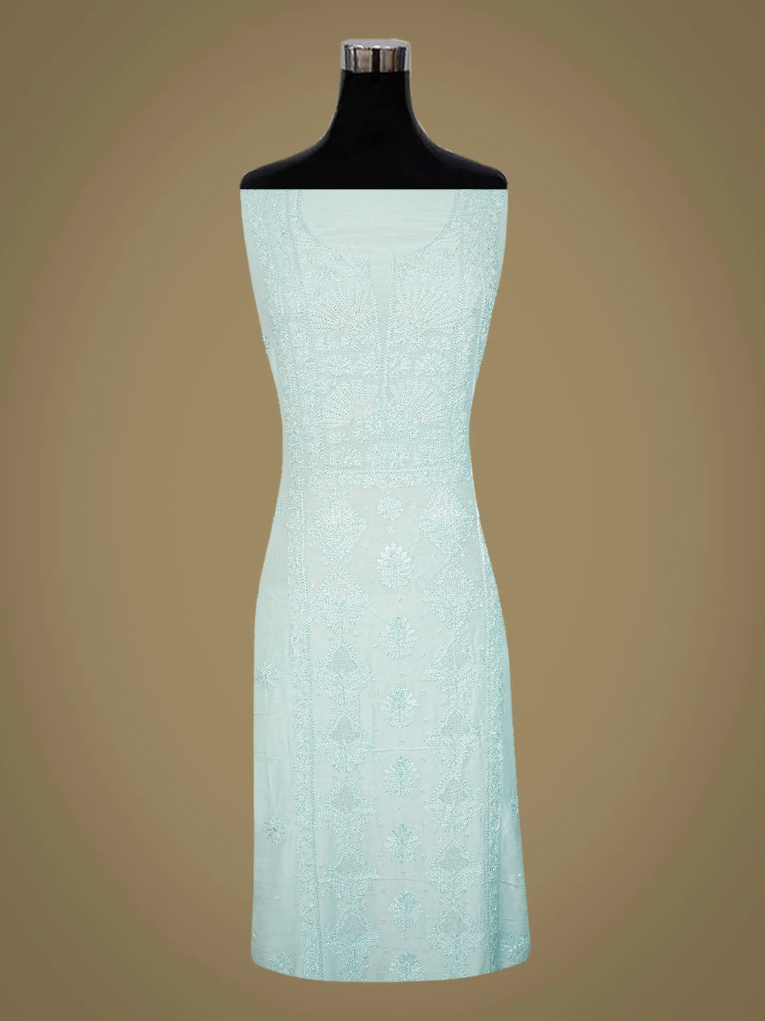 Ada Hand Embroidered Ice Blue Muslin Lucknowi Chikankari Unstitched Suit Piece With Cutdana Work 01A746482