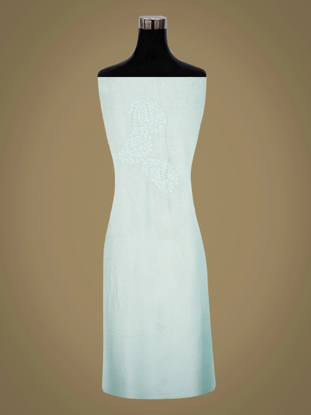 Ada Hand Embroidered Ice Blue Muslin Lucknowi Chikankari Unstitched Suit Piece With Cutdana Work 01A746482