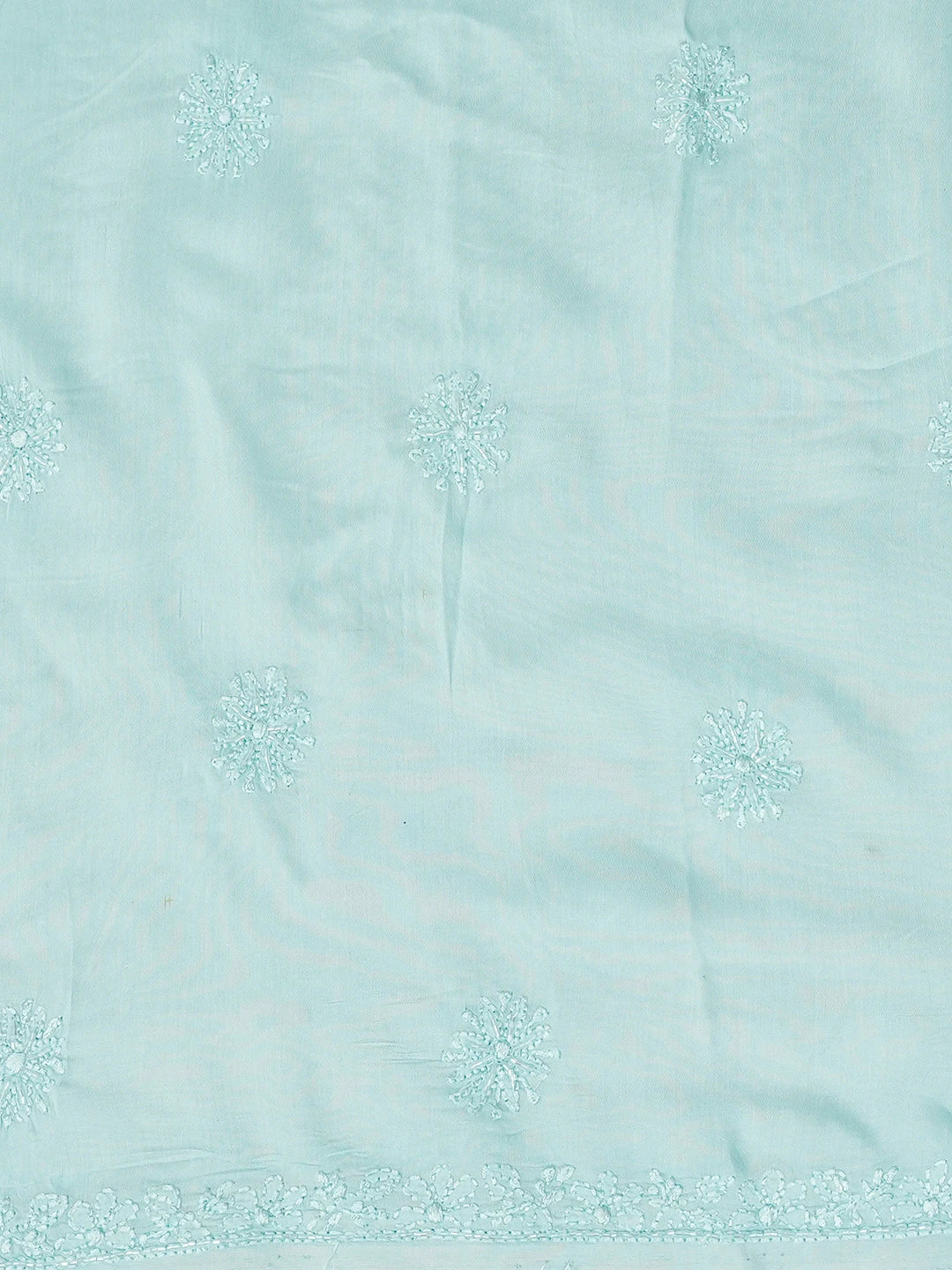 Ada Hand Embroidered Ice Blue Muslin Lucknowi Chikankari Unstitched Suit Piece With Cutdana Work 01A746482