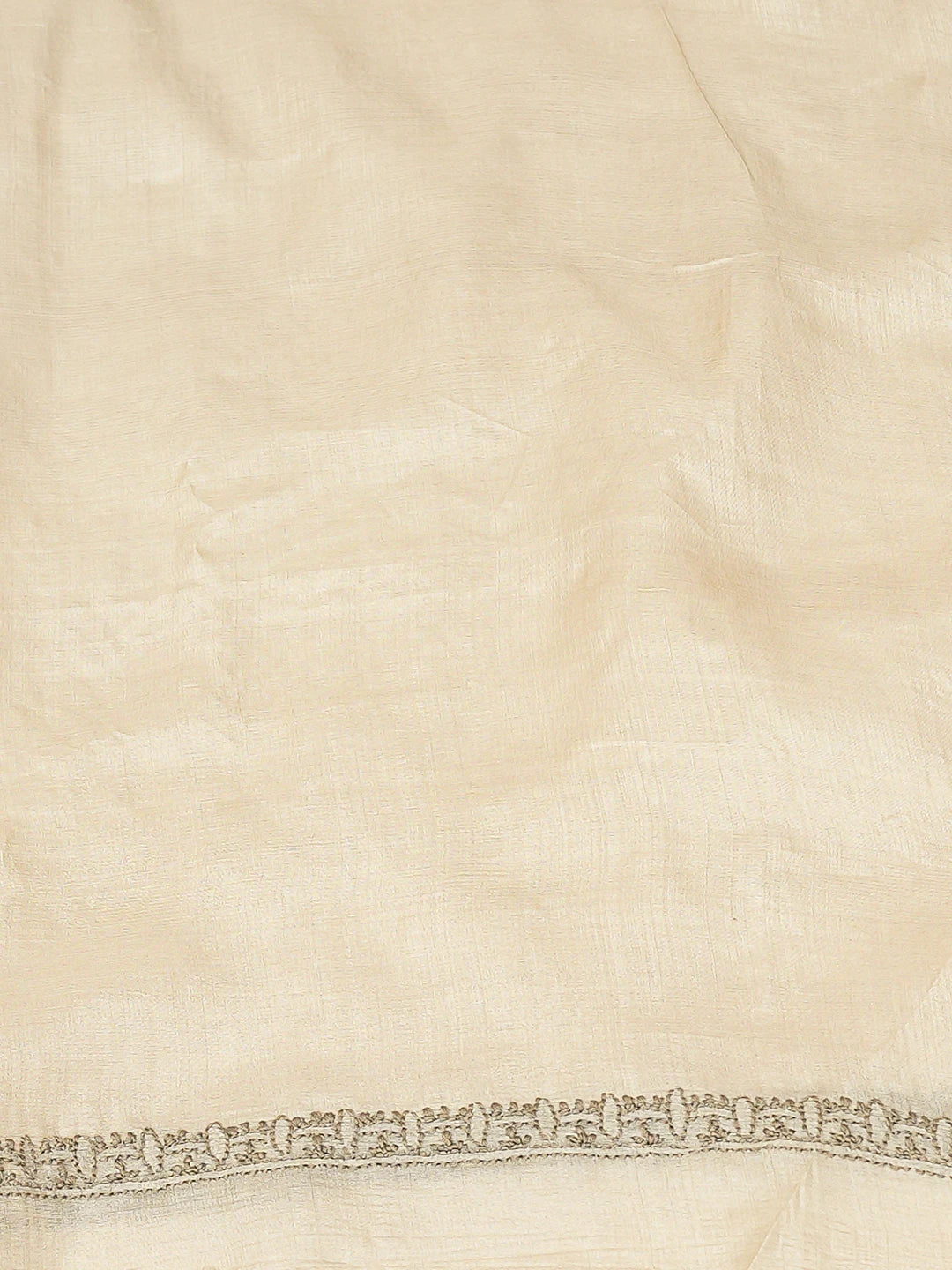 Ada Hand Embroidered Pearl Grey Silk Lucknowi Chikankari Unstitched Men's Kurta Piece 01A722197